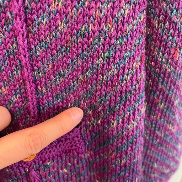 Vintage Peruvian Connection Purple Knit Sweater/Cardigan - Picture 7 of 9